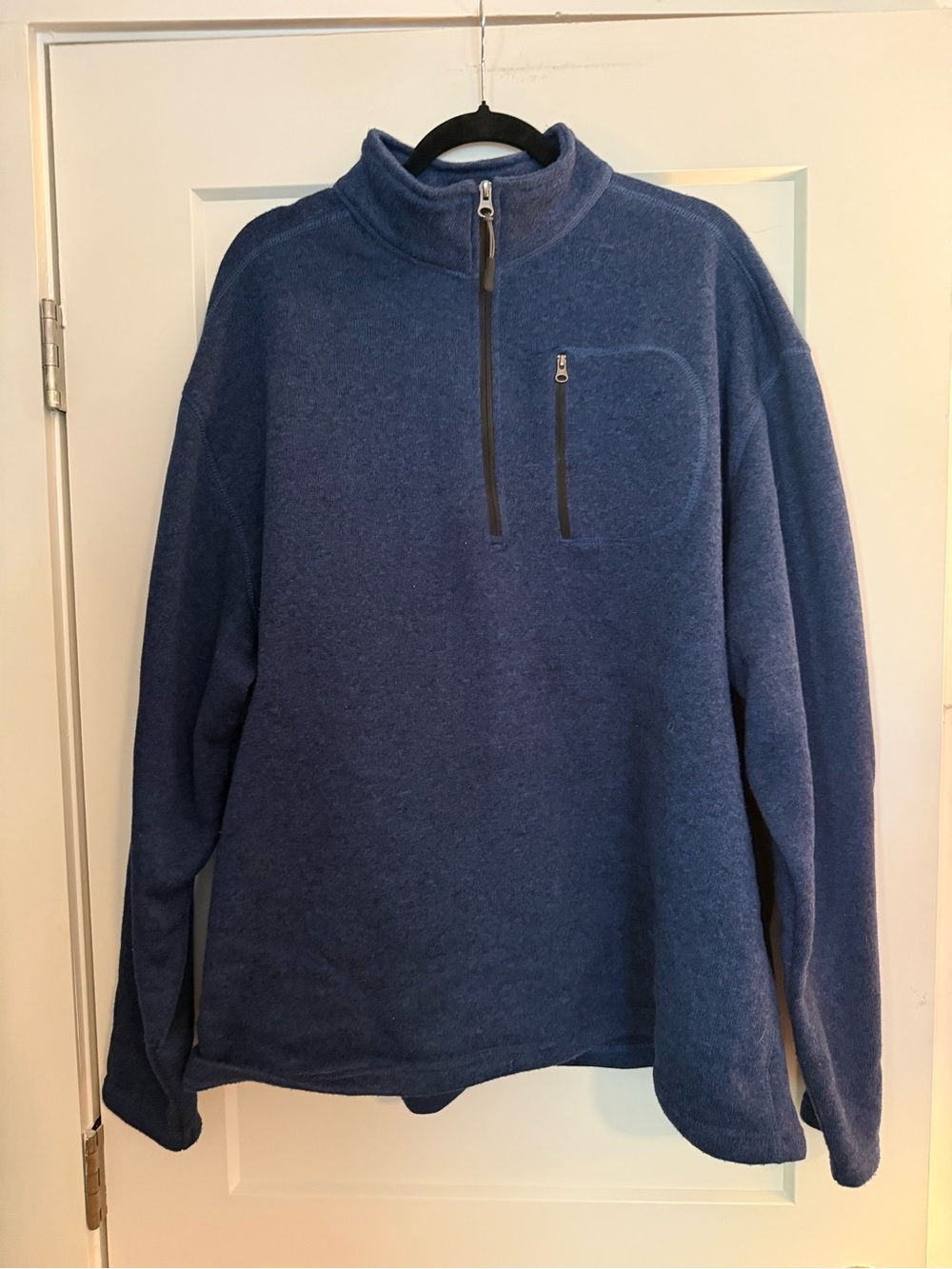 RedHead Men’s 3XL Blue Quarter Zip Fleece Pullover Sweater Chest Pocket